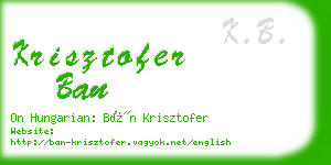 krisztofer ban business card